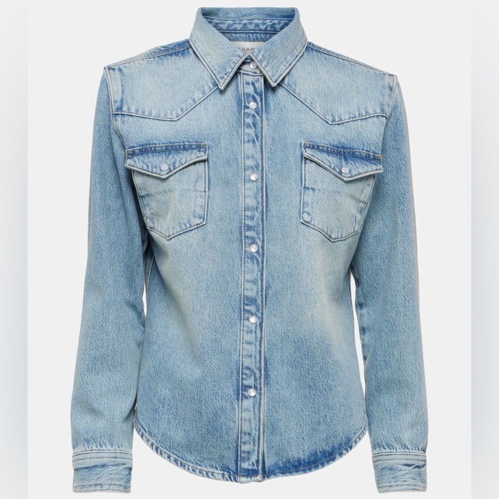 EDIT: SOLD FRAME Blue Fitted Heritage Denim Shirt Size S NWT